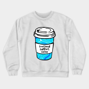 Blue Emotional Support Coffee Crewneck Sweatshirt